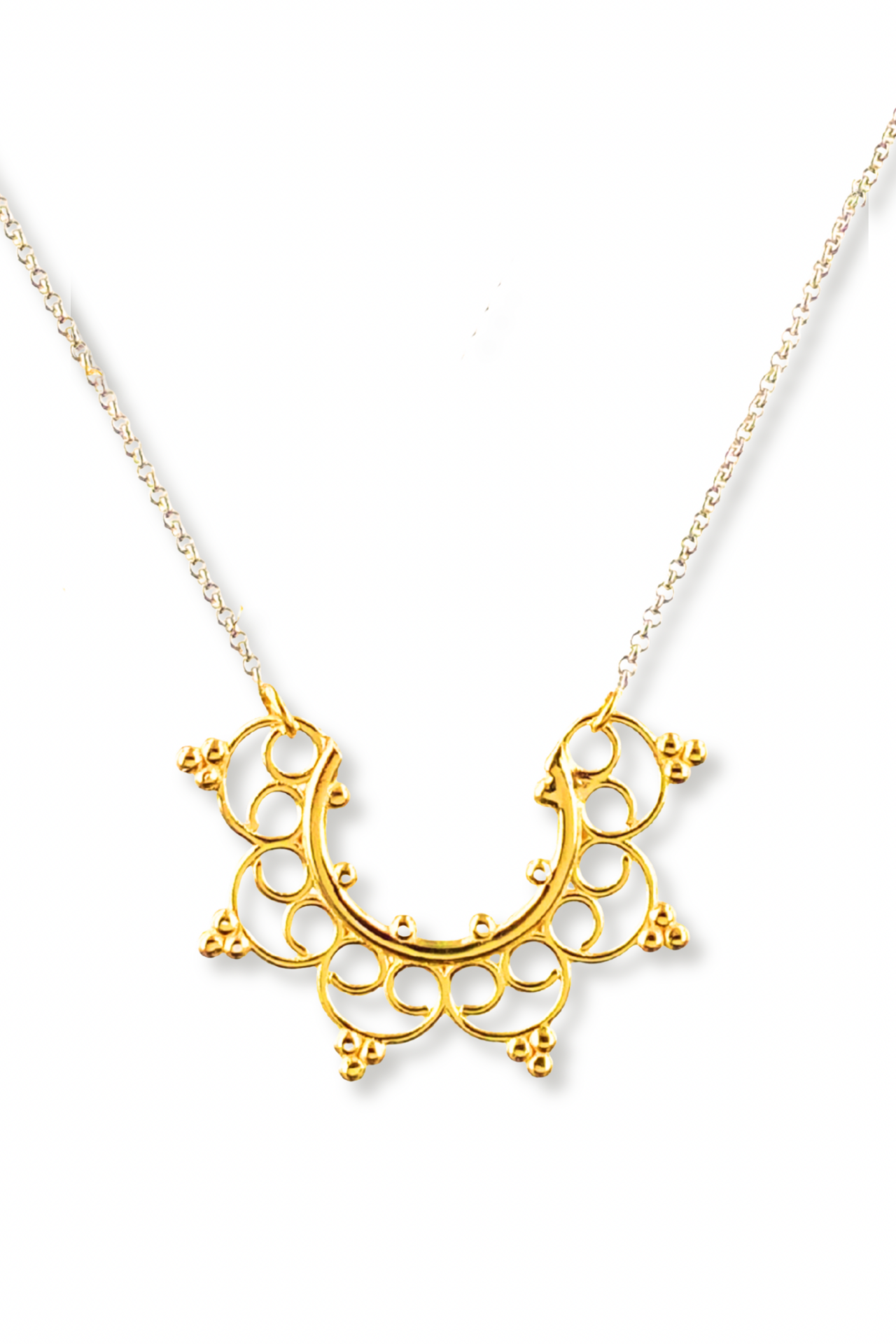 Bohem Kolye - 925 Ayar Gümüş ve Mikron Altın Kaplama