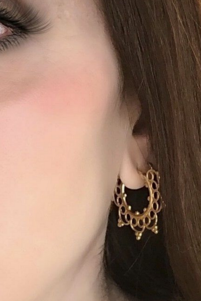 Bohem Küpe - 925 Ayar Gümüş ve Altın Kaplama