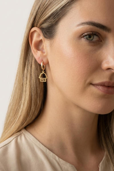 925 Ayar Gümüş Ev Küpe – Halka Tasarım