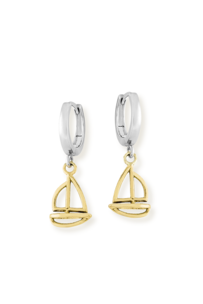 Yelkenli Küpe – Halka Tasarım | 925 Ayar Gümüş, Altın ve Rodyum Kaplama