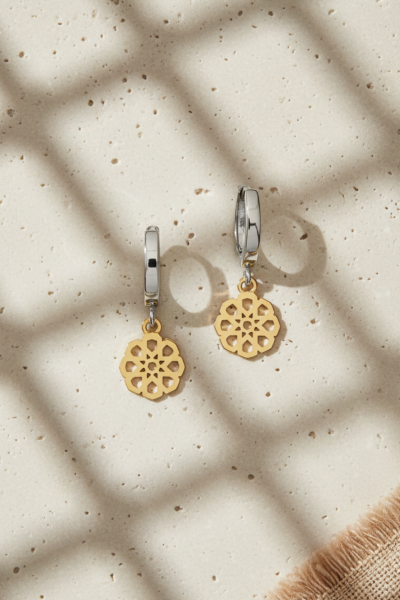 Selçuklu Yıldızı Küpe – Halka Tasarım | 925 Ayar Gümüş, Altın & Rodyum Kaplama