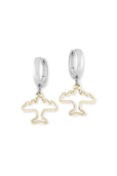 Uçak Küpe - Halkalı Tasrım | 925 Ayar Gümüş, Mikron Altın ve rodyum Kaplama