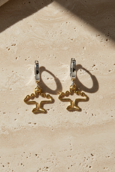 Uçak Küpe - Halkalı Tasrım | 925 Ayar Gümüş, Mikron Altın ve rodyum Kaplama