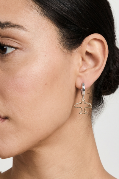 Uçak Küpe - Halkalı Tasrım | 925 Ayar Gümüş, Mikron Altın ve rodyum Kaplama