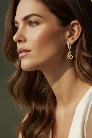 Çintemani Küpe - Halkalı Tasarım | 925 Ayar Gümüş, Mikron Altın ve Rodyum Kaplama