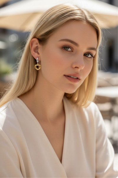 Kalpli Küpe - Halka Tasarımlı | 925 Ayar Gümüş, Mikron Altın ve Rodyum Kaplama