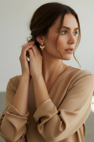 Çift Başlı Kartal Halka Küpe