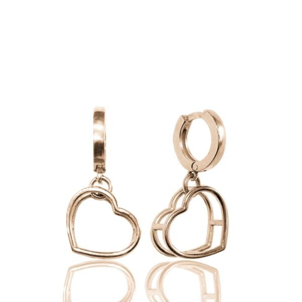 Büyük Kalpli Halka Küpe