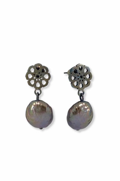 Selçuklu Yıldızı Küpe – İncili | 925 ,Ayar Gümüş