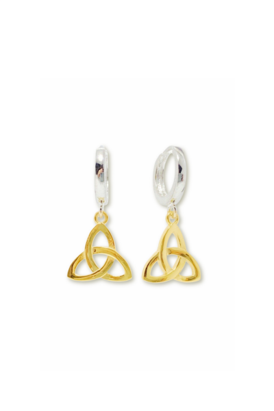 Triquetra Küpe – Halka Formlu | 925 Ayar Gümüş, Mikron Altın Kaplama