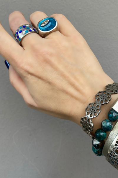 Sandal Yüzük | Mineli 925 Ayar Gümüş