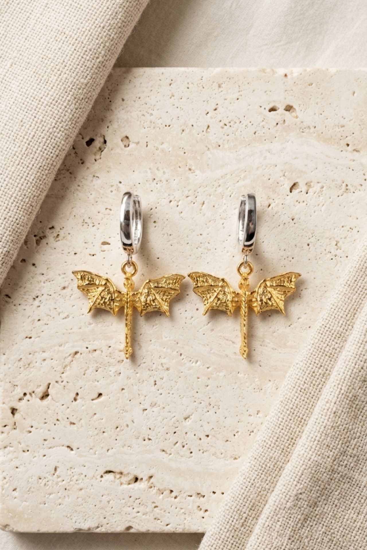 Dragon Küpe – Halkalı Tasarım | 925 Ayar Gümüş Mikron Altın ve Rodyum Kaplama