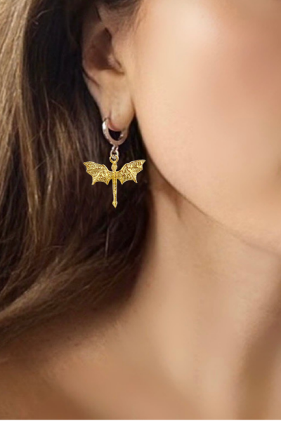 Dragon Küpe – Halkalı Tasarım | 925 Ayar Gümüş Mikron Altın ve Rodyum Kaplama