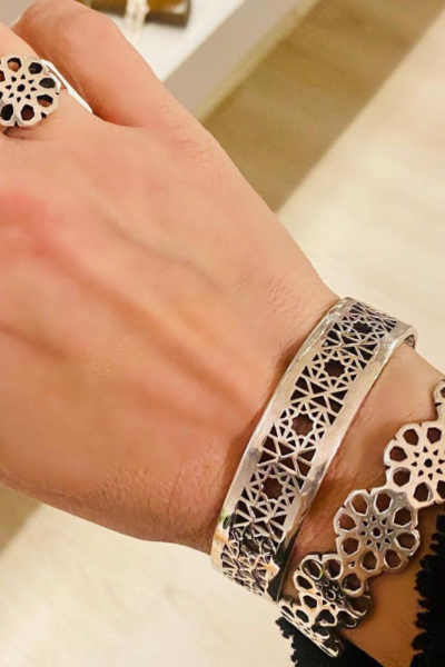 Kaddes Logo Gümüş Cuff Bilezik