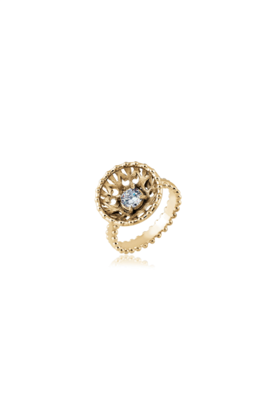 Kubbe Yüzük – Swarovski Taşlı | 925 Ayar Gümüş veya Bronz