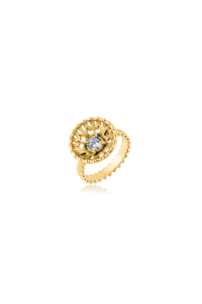 Kubbe Yüzük – Swarovski Taşlı | 925 Ayar Gümüş veya Bronz