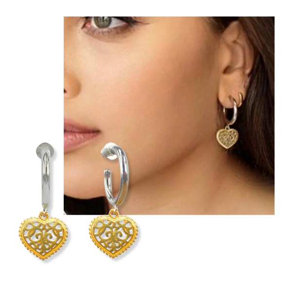 Ajurlu Kalpli Halka Küpe