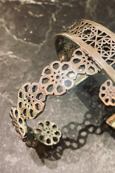 Gümüş Selçuklu Yıldızı Cuff Bileklik