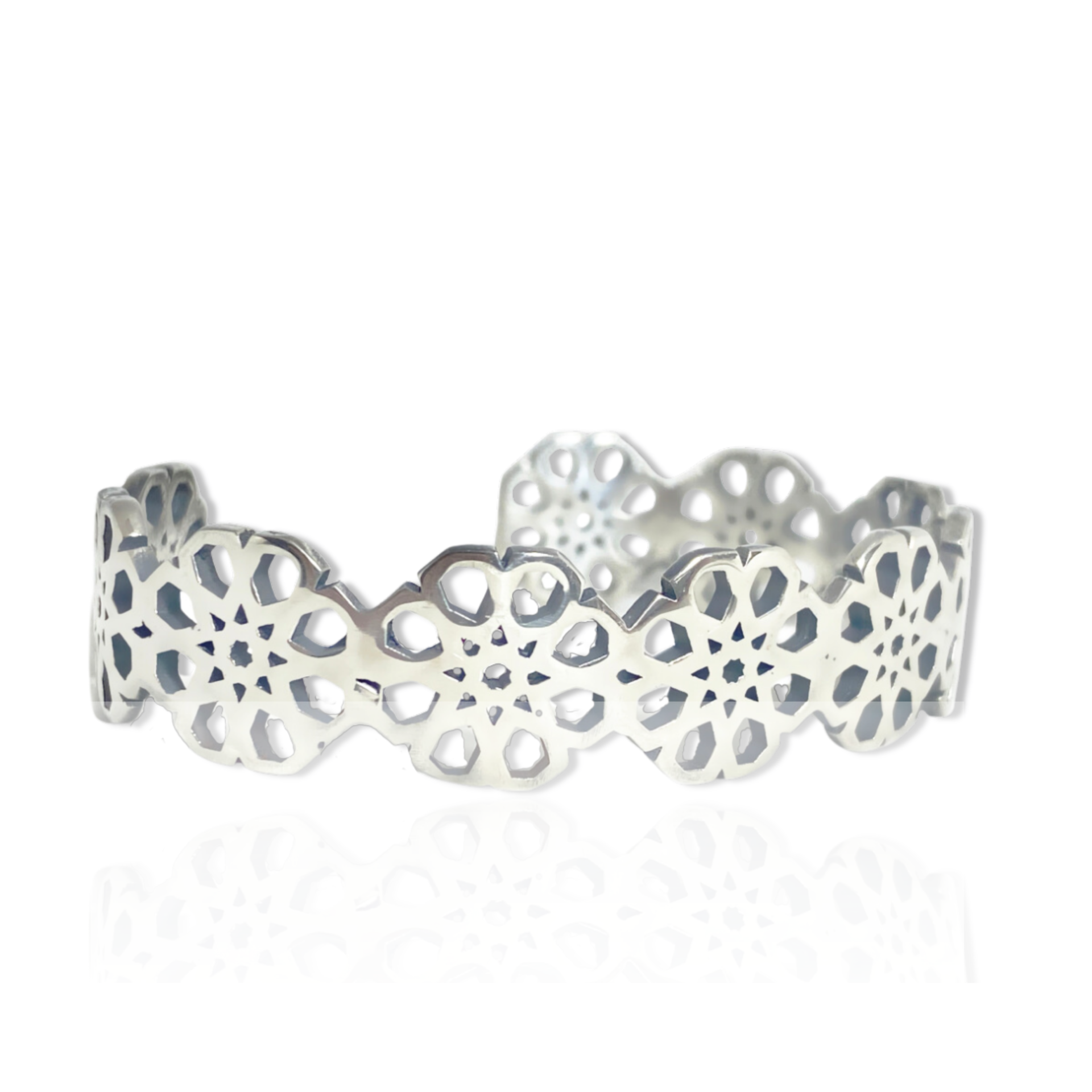 Selçuklu Yıldızı Gümüş Cuff Bileklik