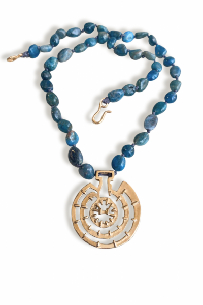 Göbeklitepe Kolye – Apatit Taşlı ve Bronz El Yapımı Tasarım