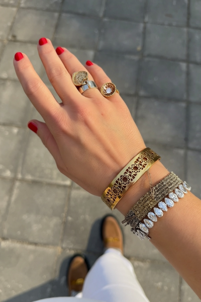 Kaddes Logo Bronz Cuff Bilezik