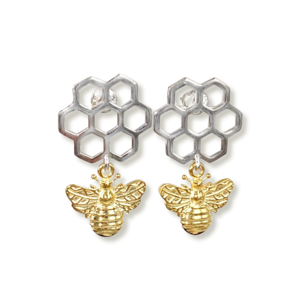 Arı Petek Sallantılı Küpe