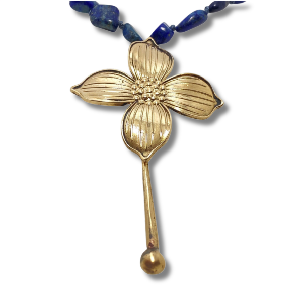 Menekşe Kolye – Bronz & Lapis Lazuli