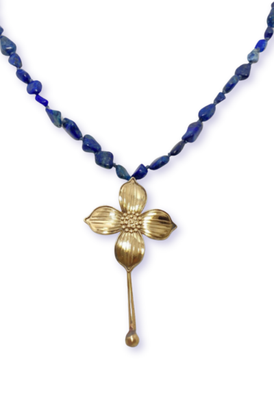 Menekşe Kolye – Bronz & Lapis Lazuli