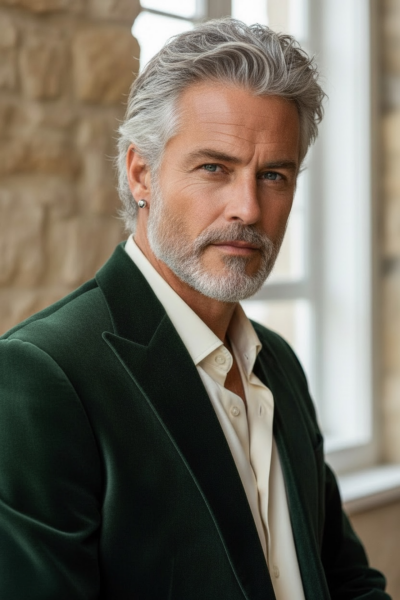 Ham Gümüş Erkek Küpe