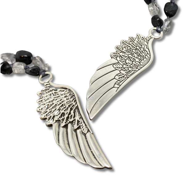 Kanat Kolye - Rutil Kuvars Taşlı | 925 Ayar Gümüş El Yapımı Tasarım