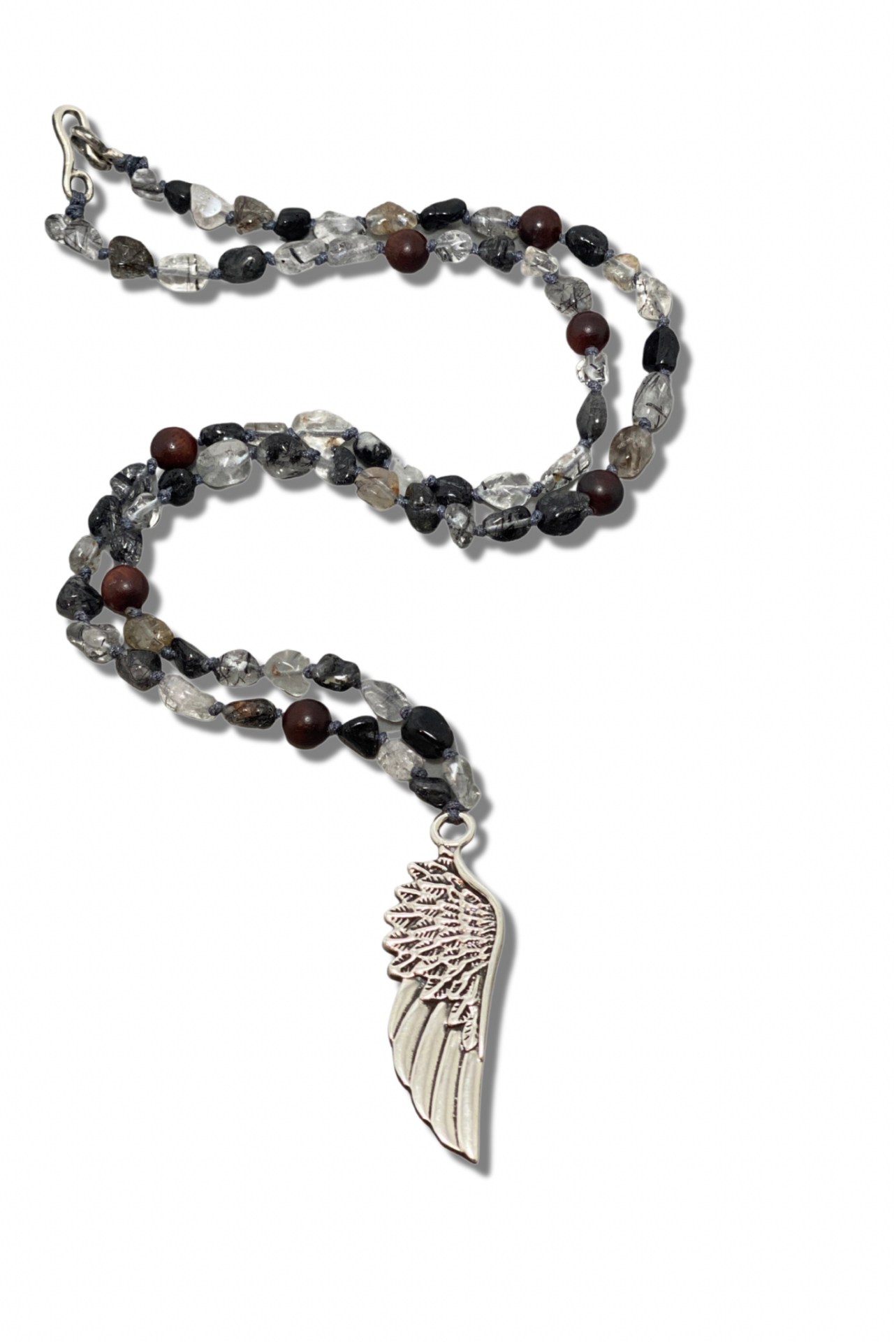 Kanat Kolye - Rutil Kuvars Taşlı | 925 Ayar Gümüş El Yapımı Tasarım