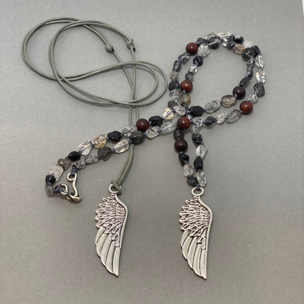 Kanat Kolye - Deri İpli