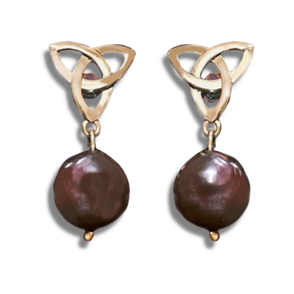 Triquetra İncili Küpe - Bronz