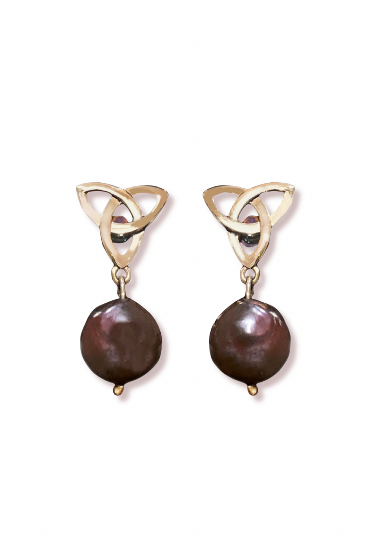 Triquetra İncili Küpe - Bronz