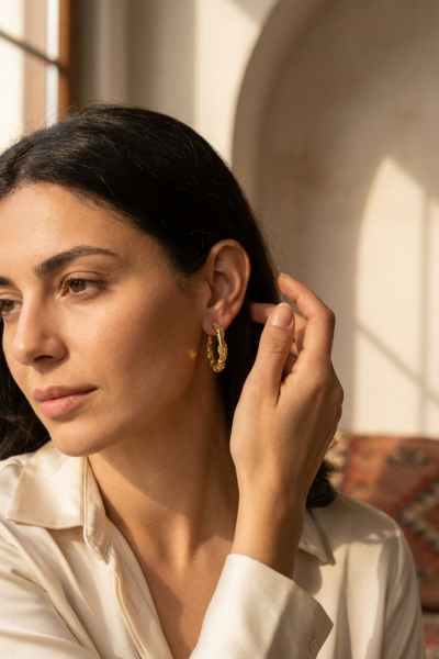 Sarmaşık Halka Küpe – Bronz