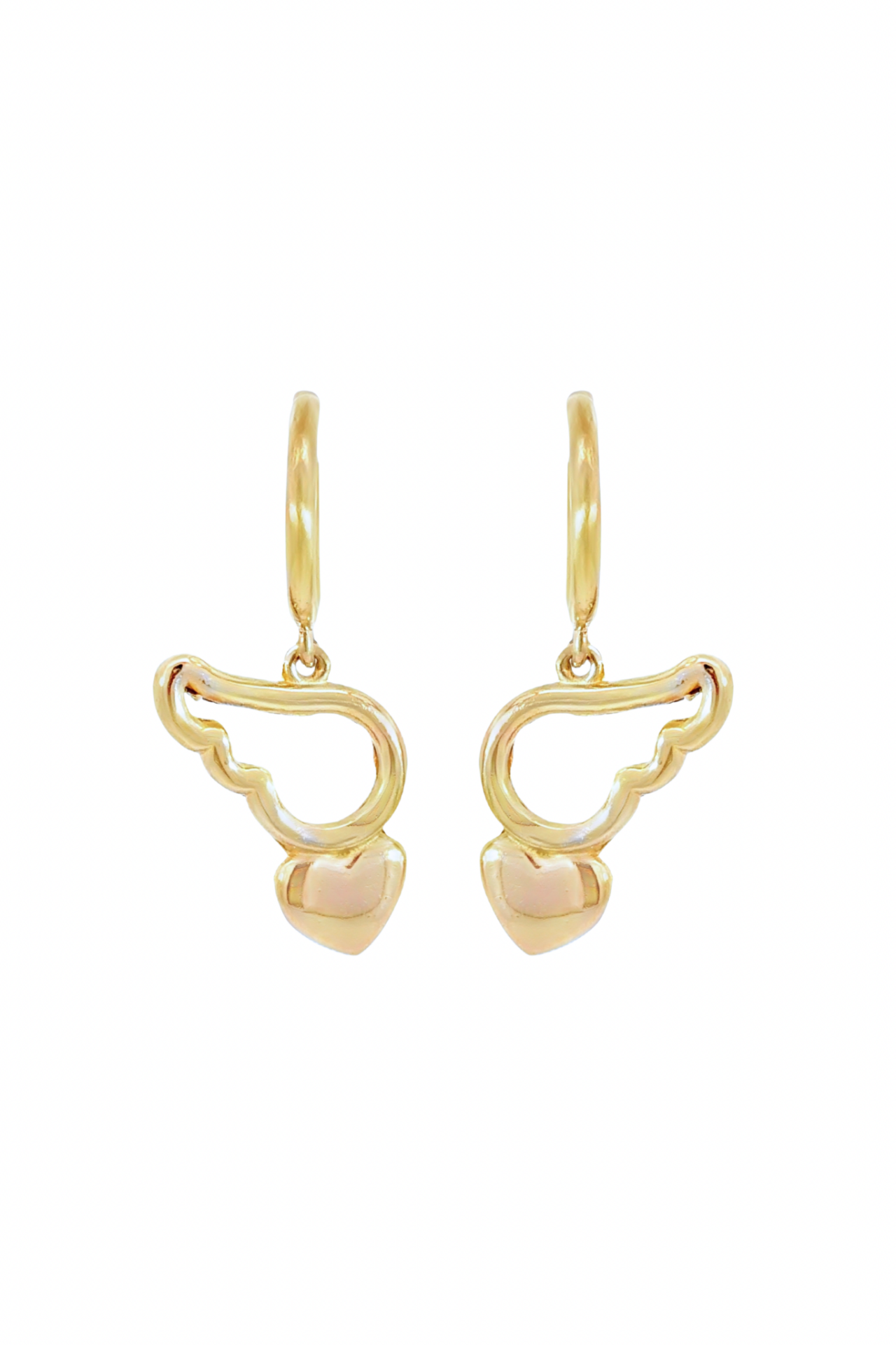 Kalpli Küpe – Melek Kanatlı | Bronz Halka Küpe