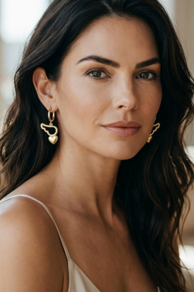 Kalpli Küpe – Melek Kanatlı | Bronz Halka Küpe