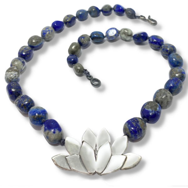 Lapis Lazuli Lotus Kolye