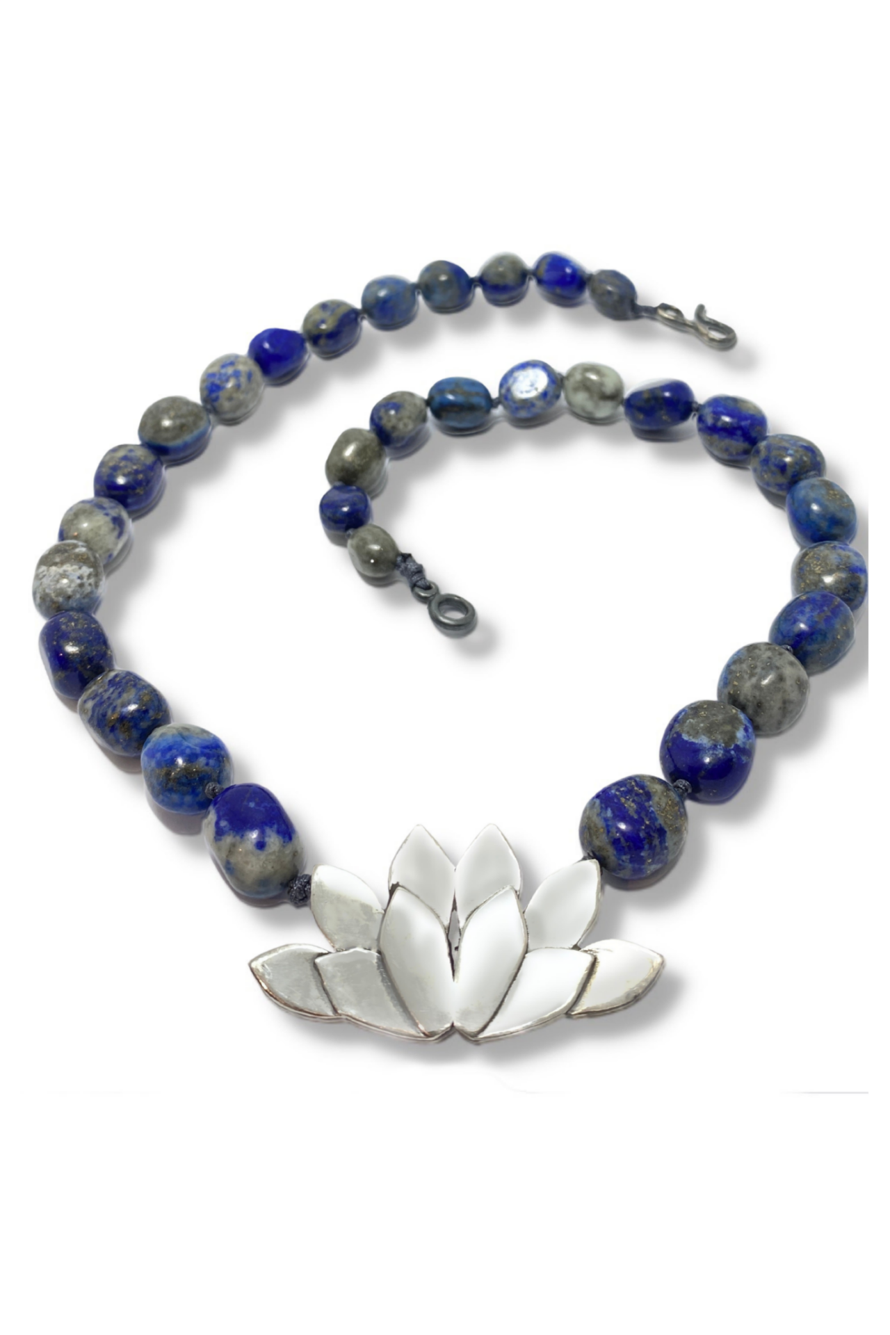 Lotus Kolye - Lapis Lazuli Doğal Taşlı | 925 Ayar Gümüş