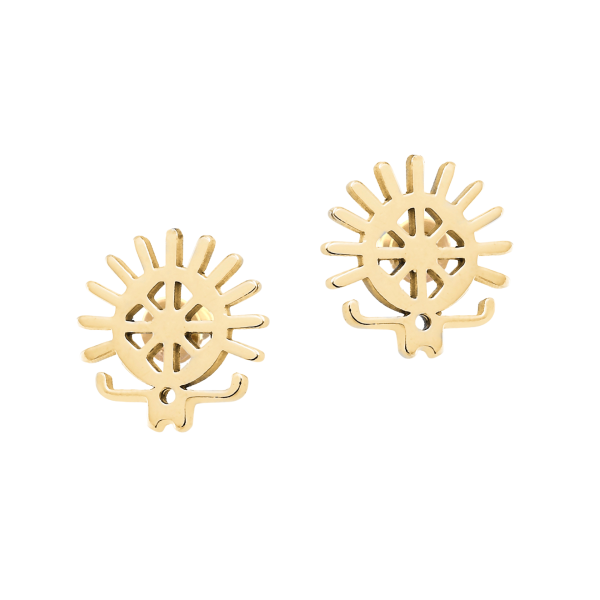 Hitit Güneşi Pimli Küpe