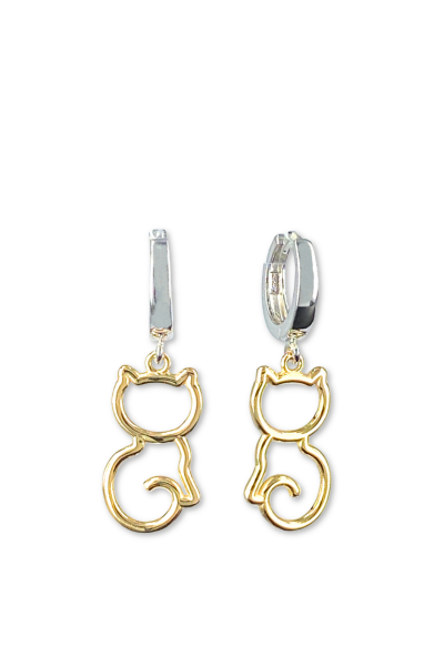 Kedi Küpe | Halka Tasarım | 925 Ayar Gümüş