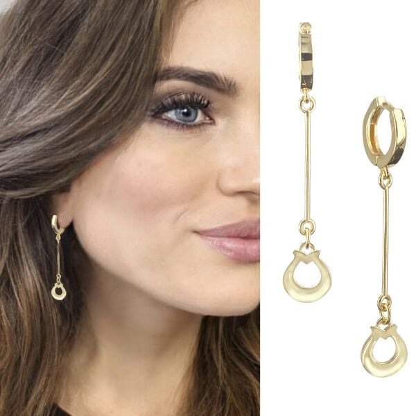 Lale Çubuklu Halka Küpe