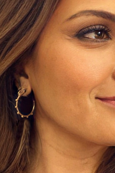 Dorika Küpe – Halka Formlu | 925 Ayar Gümüş, Mikron Altın Kaplama