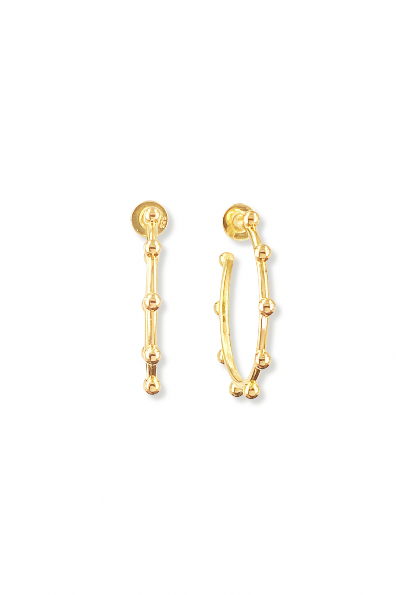 Dorika Küpe – Halka Formlu | 925 Ayar Gümüş, Mikron Altın Kaplama