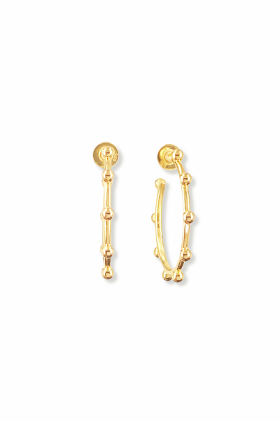 Dorika Küpe – Halka Formlu | 925 Ayar Gümüş, Mikron Altın Kaplama