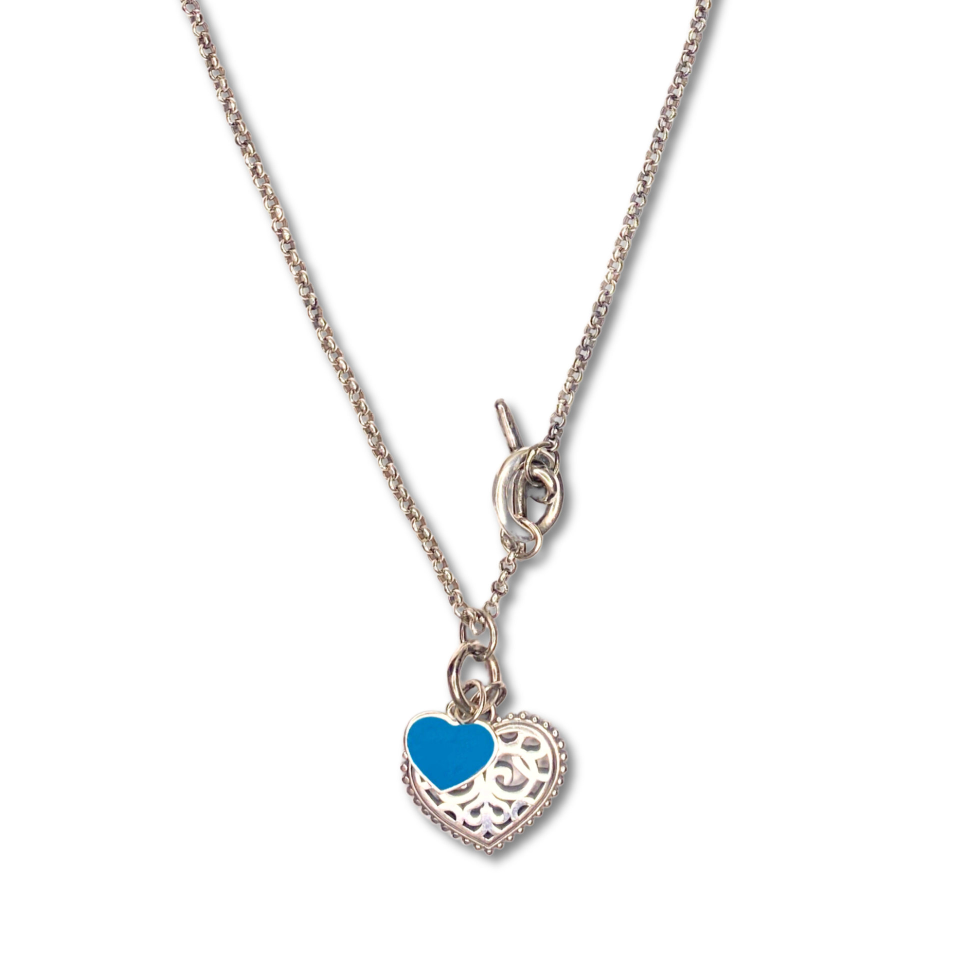 Ajurlu Kalpli Mineli Kolye