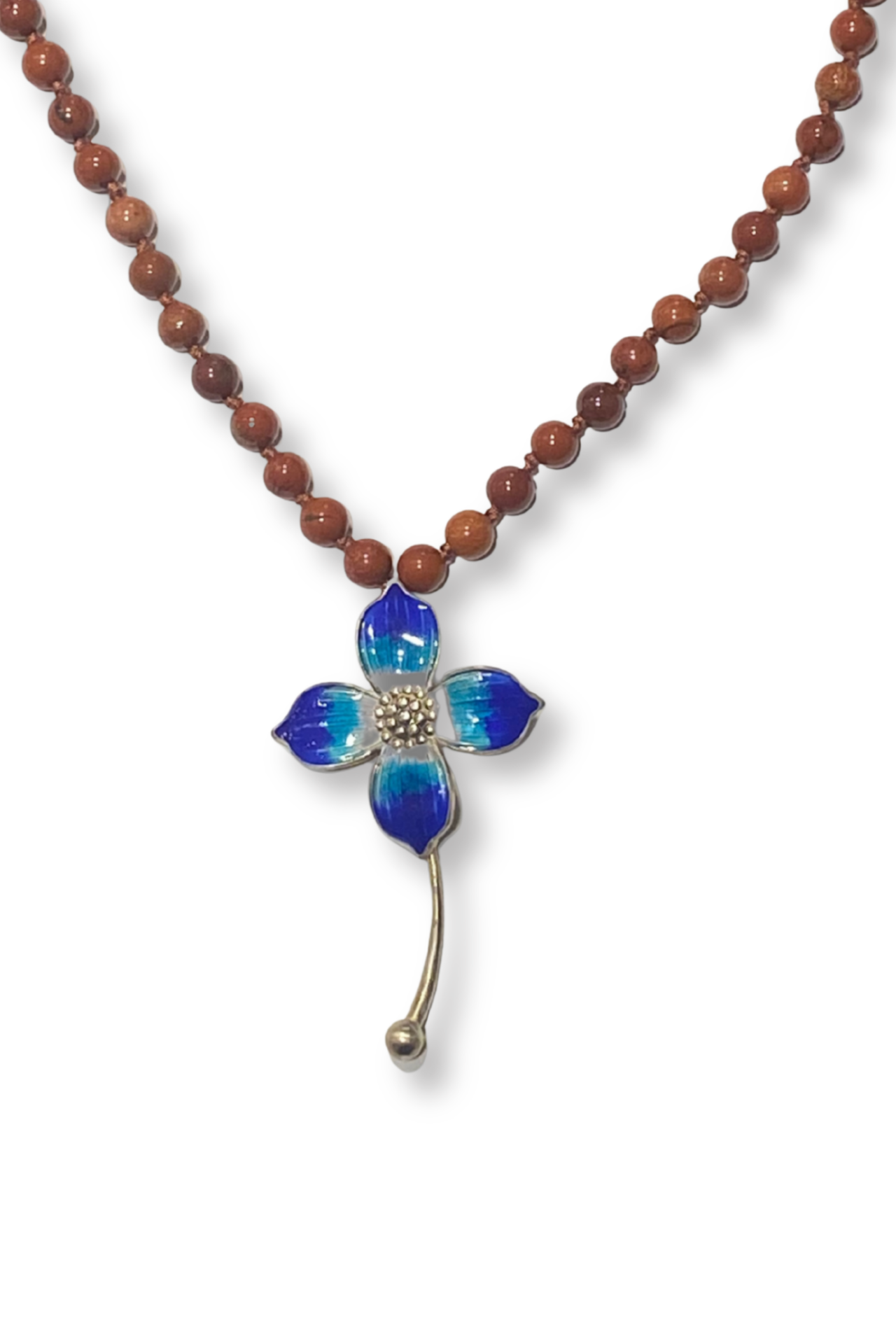 Menekşe Kolye – Mineli | Kırmızı Jasper Doğal Taşlı 925 Ayar Gümüş