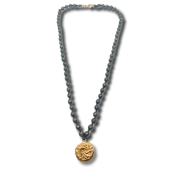 Pirit Taşlı Bronz Lidya Sikke Kolye