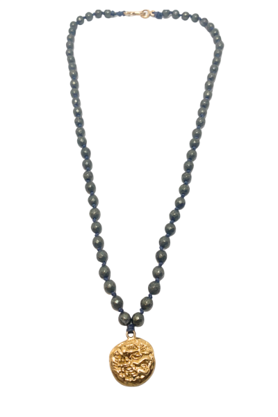 Sikke Kolye – Antik Lidya Sikkesi Reprodüksiyonu | Pirit Taşlı Bronz El Yapımı