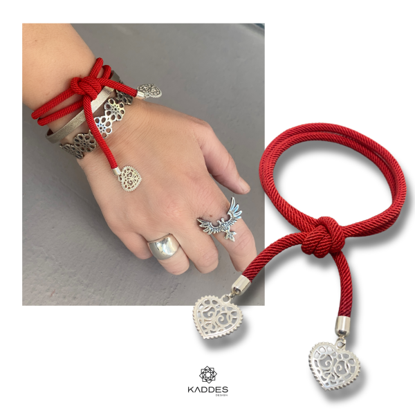 Ajurlu Kalpli Dolamalı Bileklik